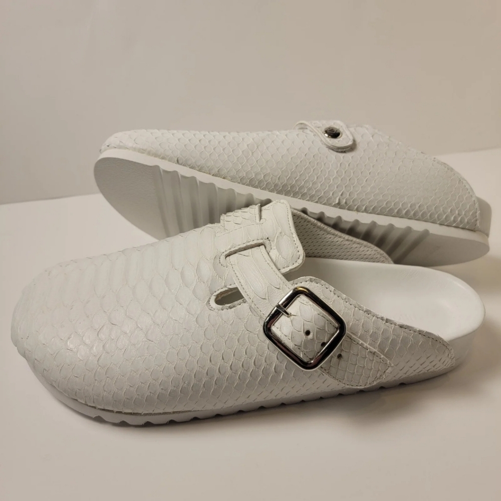 The Shoe Surgeon White Python Luxe Mule Men's 10 / Women's 11.5 - Picture 10 of 14